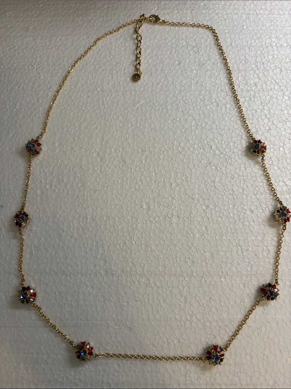 Talbots Gold-Tone Multicolor Flower Station Necklace